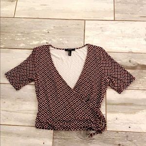 Retro V-Neck Crop Top (Small)